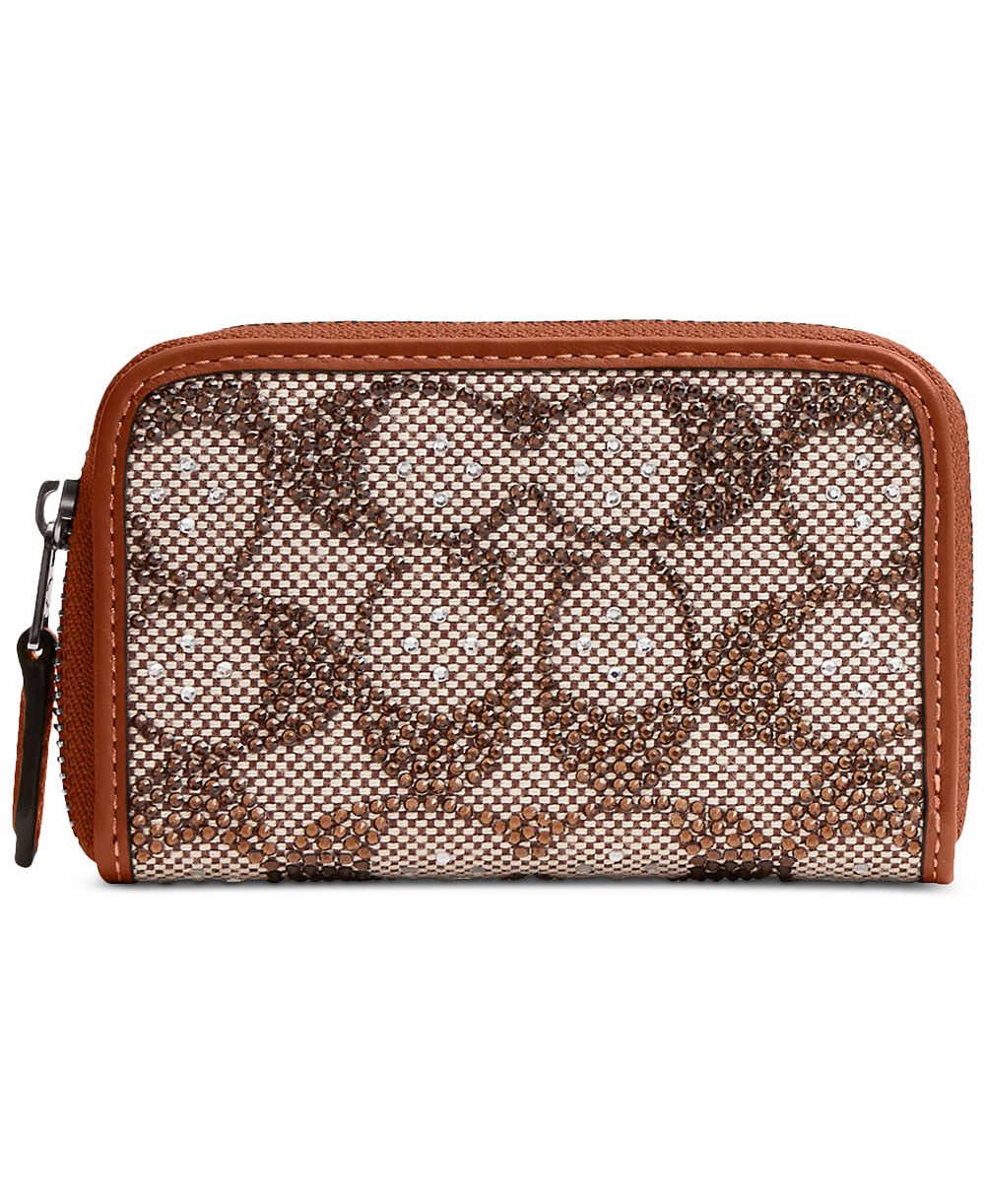 Кошелек COACH Essential Small Crystal Signature Jacquard Zip Around