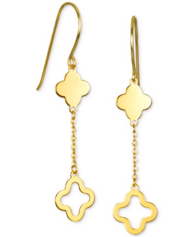 Solid & Silhouette серьги Clover Chain Link Drop в 14k Gold