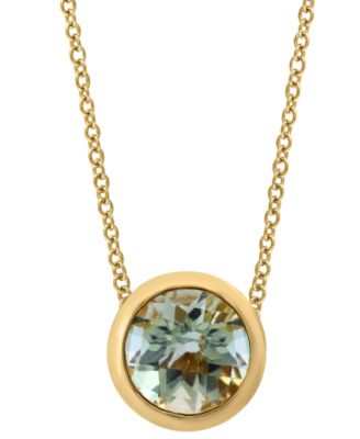 EFFY® Round Gemstone 18" Pendant Necklace in 14K Gold Plated Silver