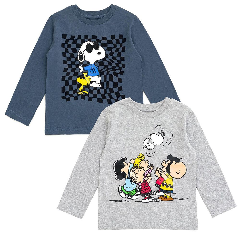Peanuts комплект из 2 футболок с длинным рукавом для мальчиков, размеры 2T - 18-20