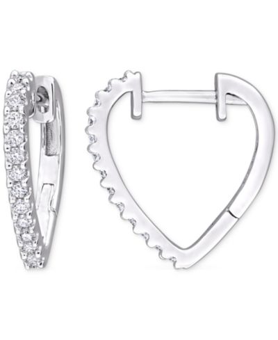 Серьги-кольца Moissanite Heart из стерлингового серебра, 0.6"