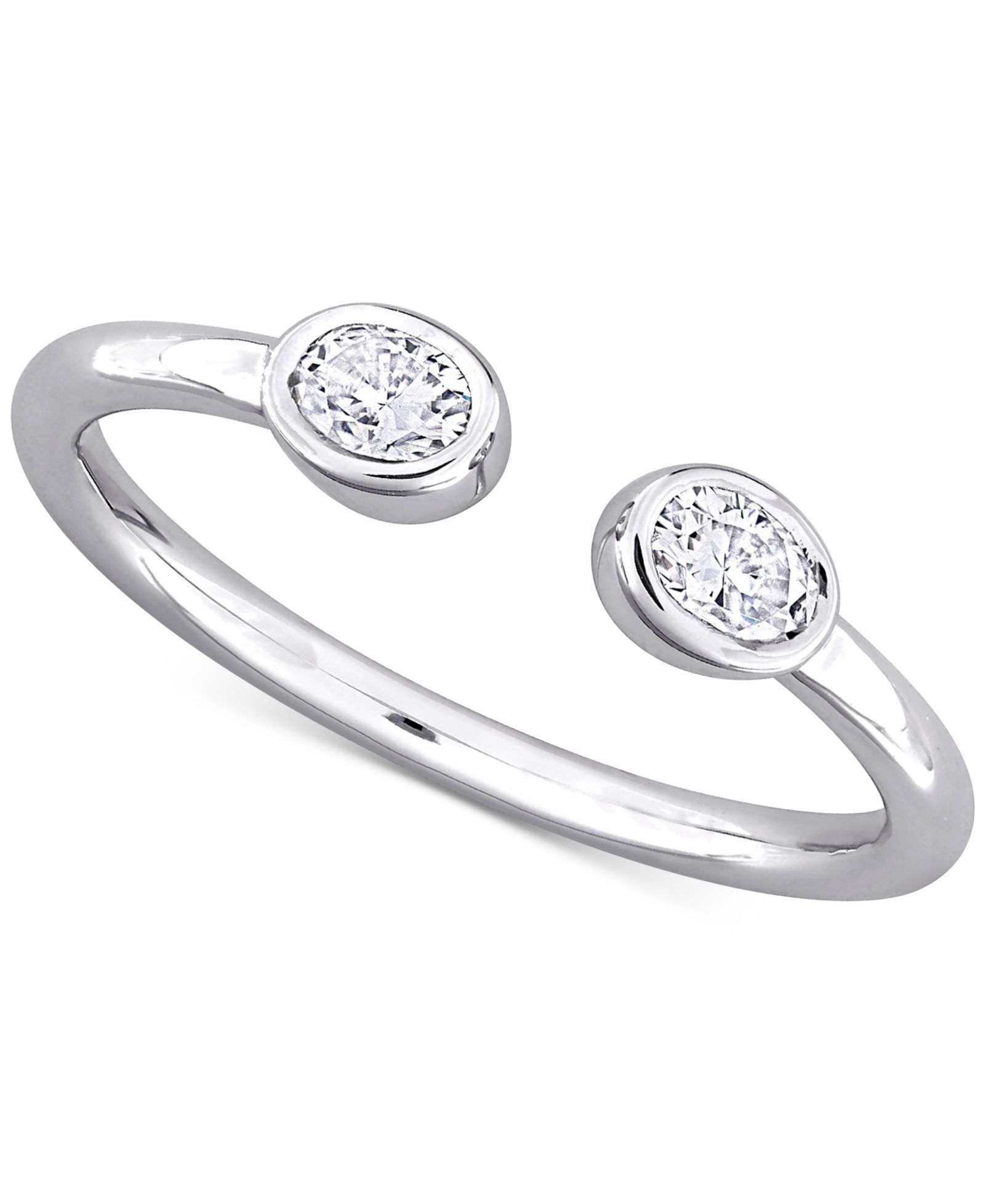 Кольцо Cuff Moissanite Polished в Sterling Silver