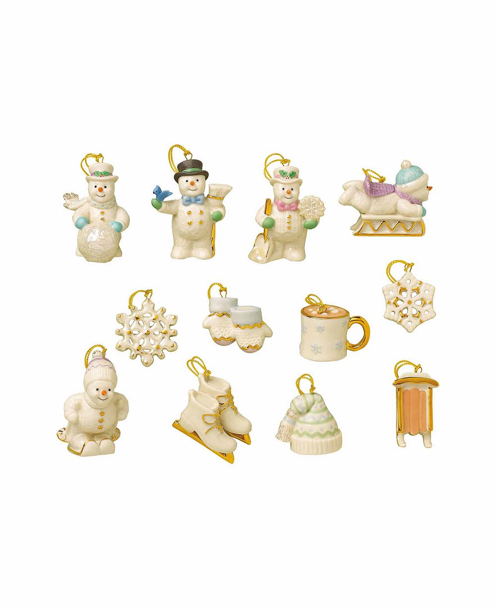 Lenox набор из 12 рождественских украшений Snow Pals