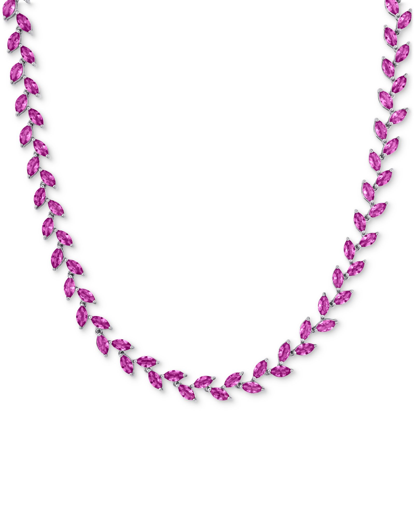 Колье-воротник Lab-Created Pink Sapphire Marquise Vine 17"