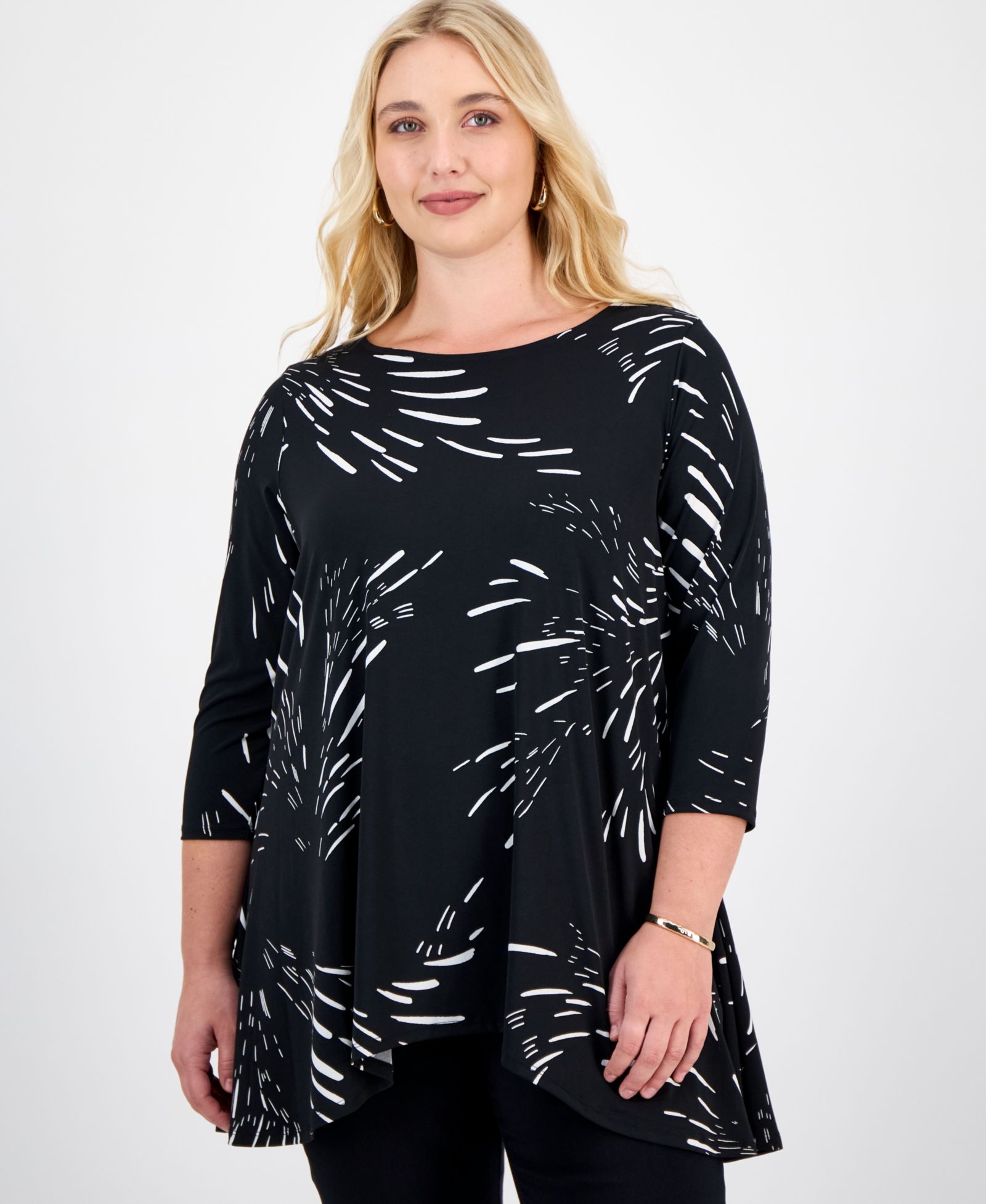 JM Collection Plus Size Swing Top, топ