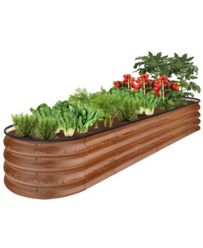 Садовая клумба Best Choice Products 8x2x1ft Outdoor Metal Raised Oval