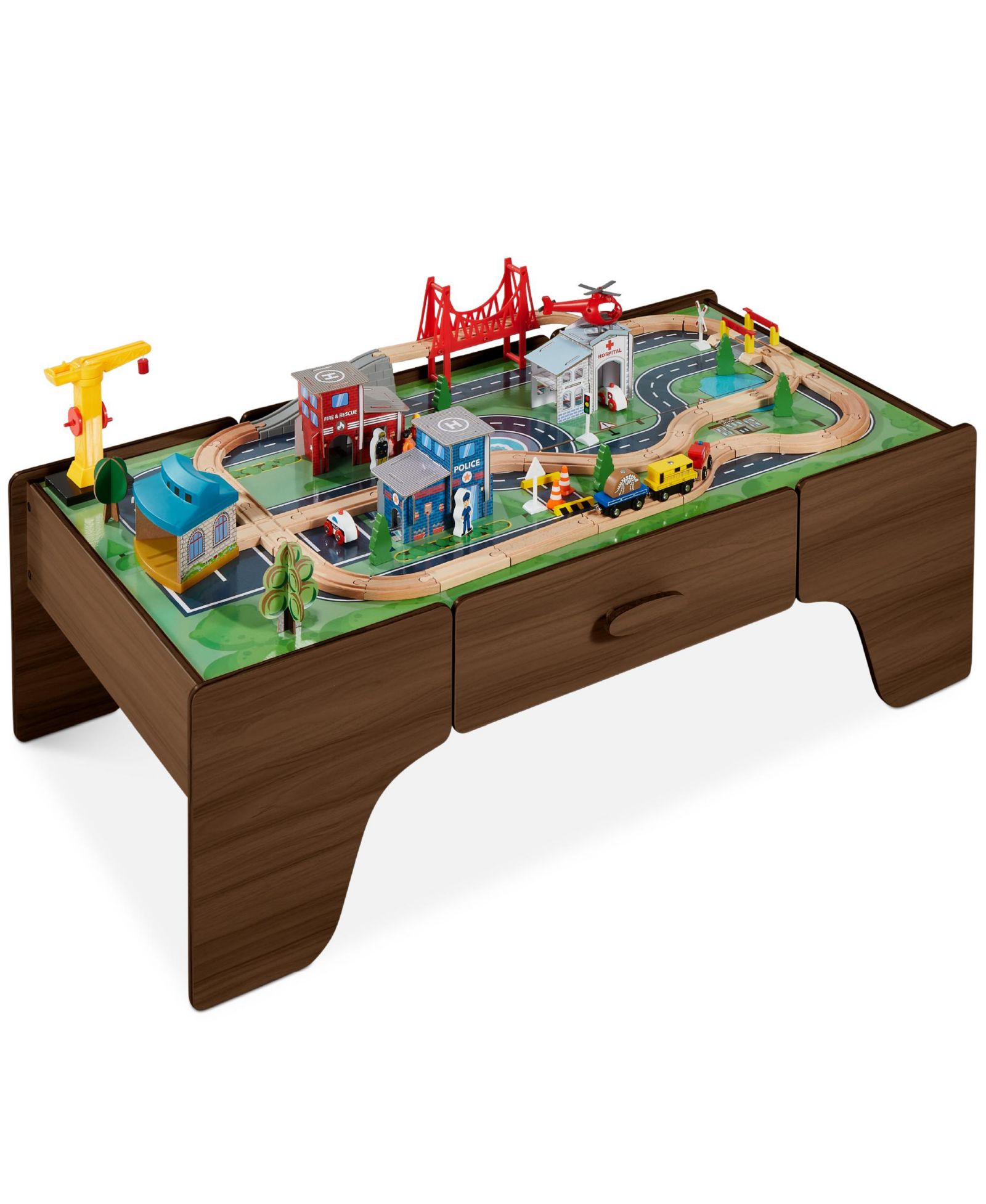 Best Choice Products Train Reversible Tabletop 70-Piece Activity Table, Ages 3+