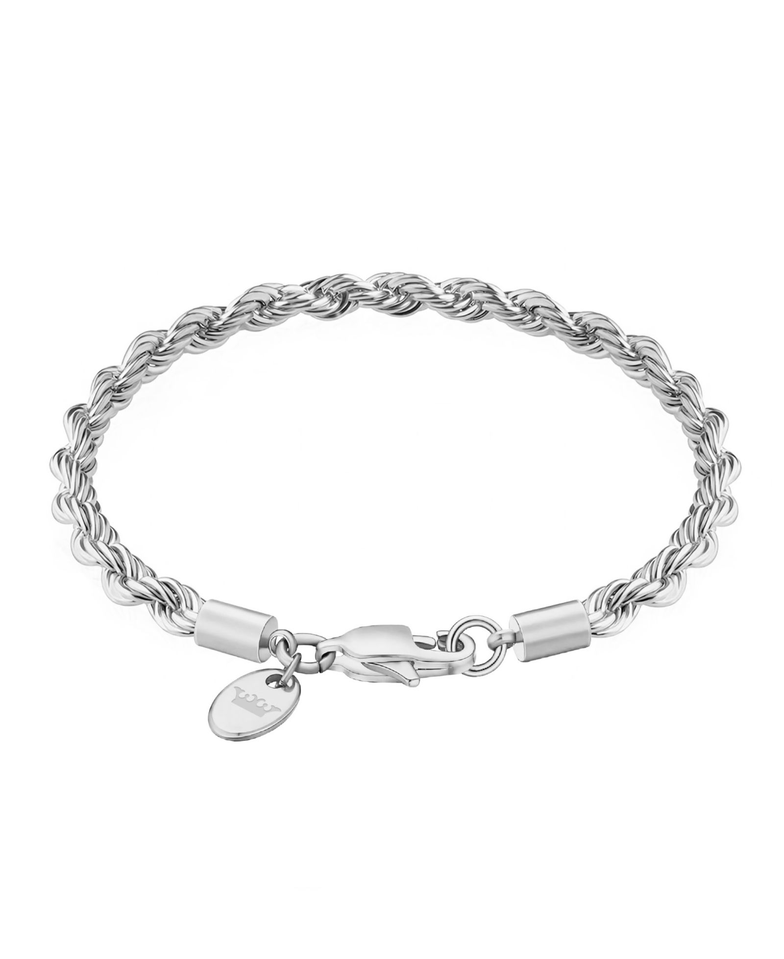 Браслет Rhona Sutton Silver Stainless Steel Thick 6MM 9" Twisted Rope Chain