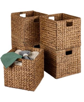 Best Choice Products 13x13in Hyacinth Storage Baskets, Set of 5 Multipurpose Collapsible Organizers