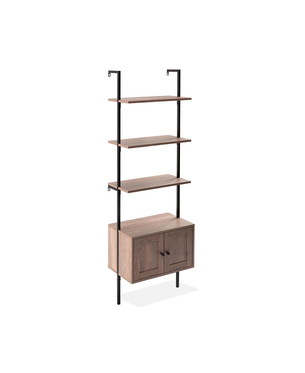 Деревянный стеллаж Happimess Industrial 4-Shelf Open Ladder Bookcase