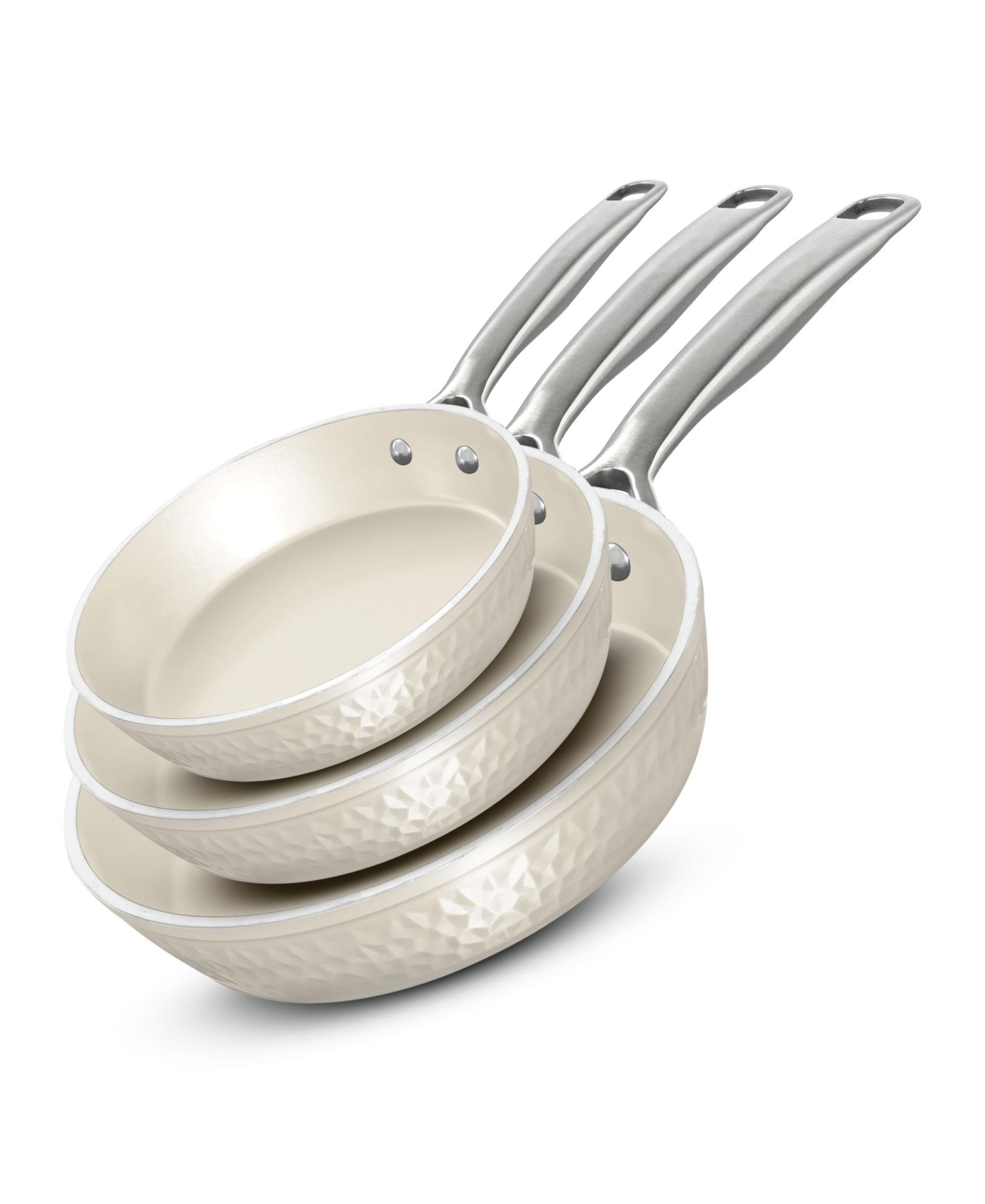 Gotham Steel Pro Hammered Collection 3-Piece Ceramic Coating Nonstick Frying Pans Set