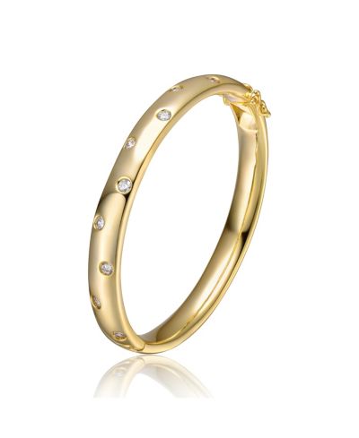 Браслет-бэнгл с кубическим цирконием Starry Galaxy 14K Gold Plated