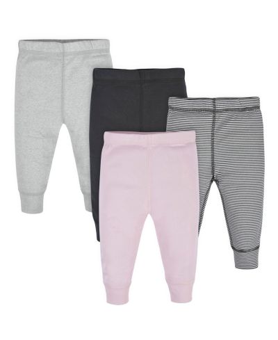 Gerber Baby Girls Active Pants - Hearts - 3-6 Months - 4-Pack