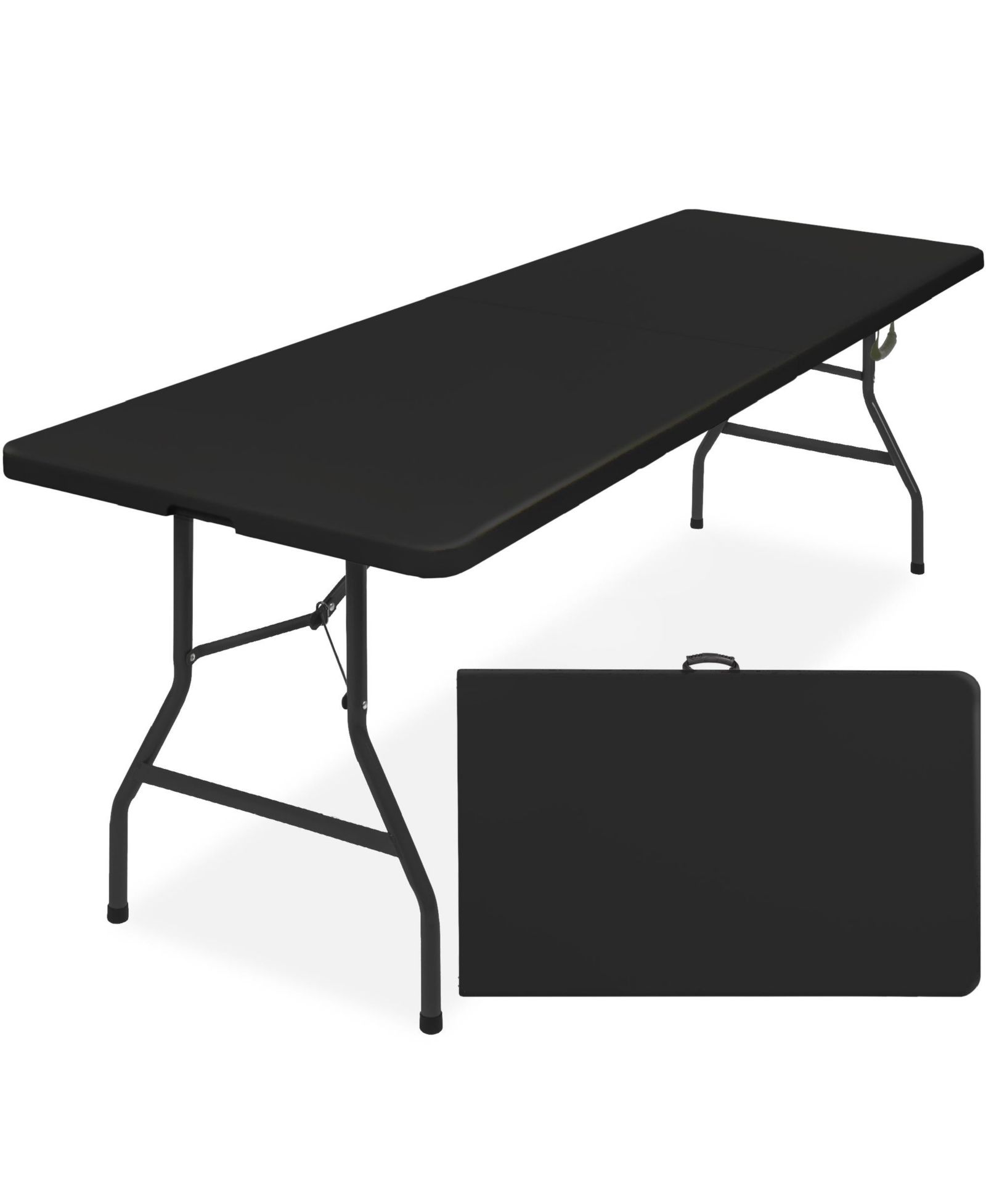 Складной пластиковый стол Best Choice Products 8ft, Indoor Outdoor Heavy Duty Portable w/ Handle, Lock for Picnic