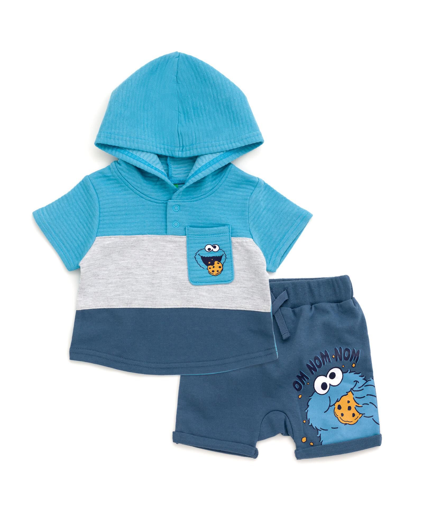 Sesame Street Детский набор для мальчиков: худи Cookie Monster и шорты из футера