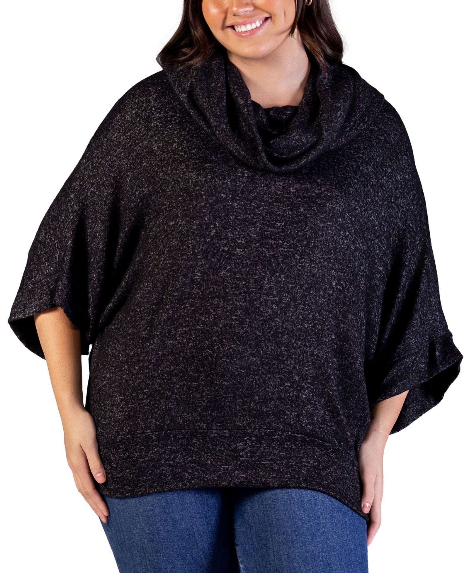 Топ 24seven Comfort Apparel Plus Size с вырезом cowl neck и рукавами dolman