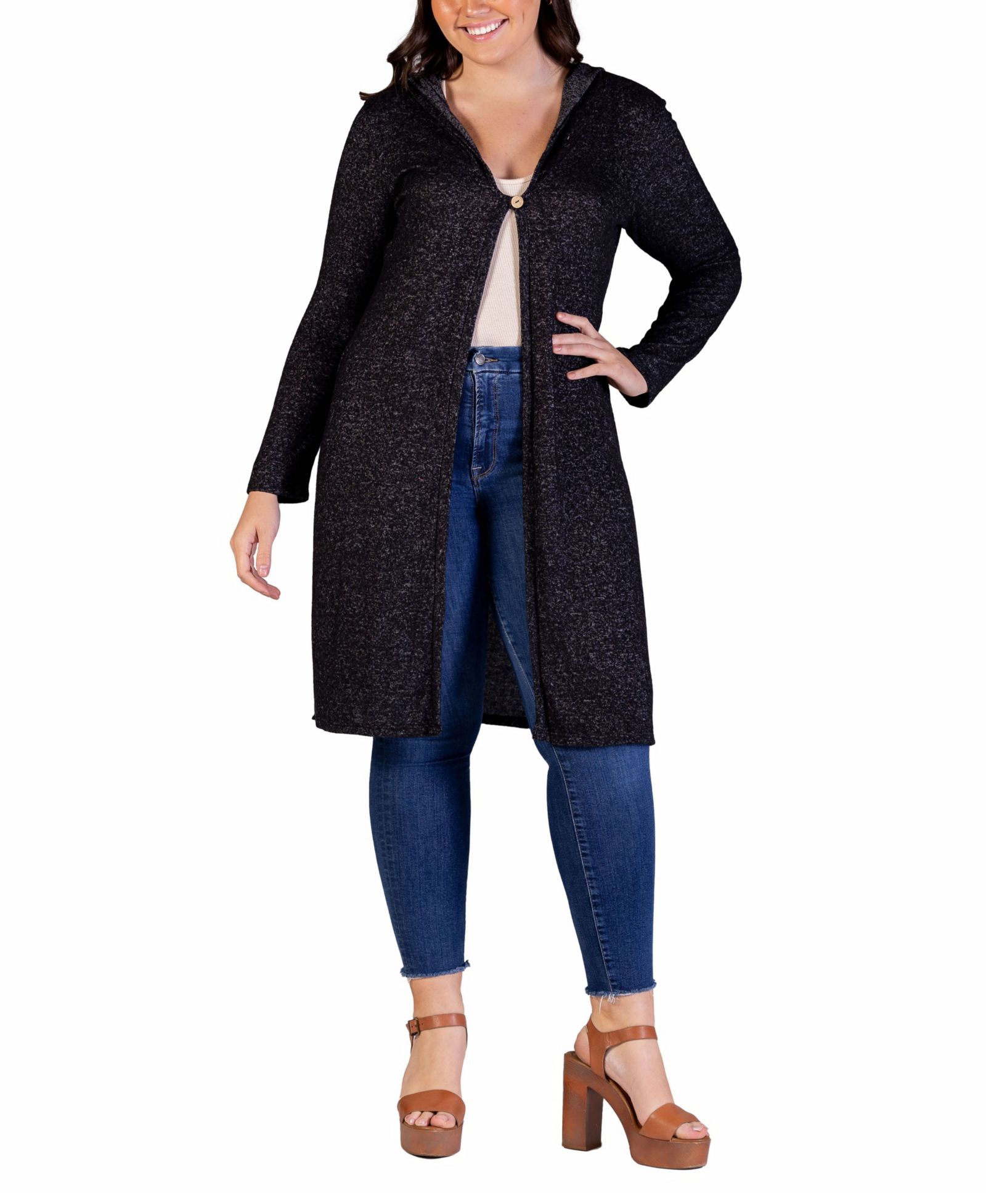 Кардиган-свитер Plus Size с капюшоном 24seven Comfort Apparel
