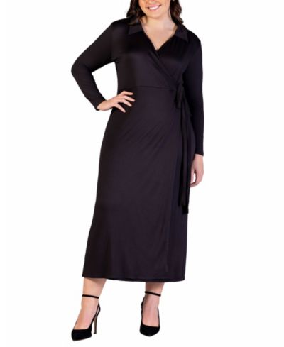 Женское макси-платье 24seven Comfort Apparel Plus Size с воротником