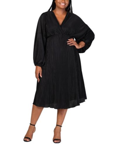 24seven Comfort Apparel Plus Size мерцающее платье миди с V-образным вырезом