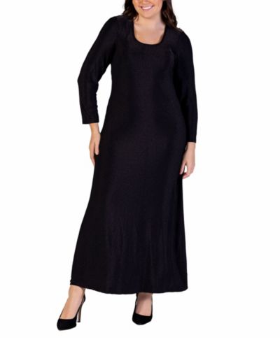 24seven Comfort Apparel Plus Size Макси-платье Long Sleeve