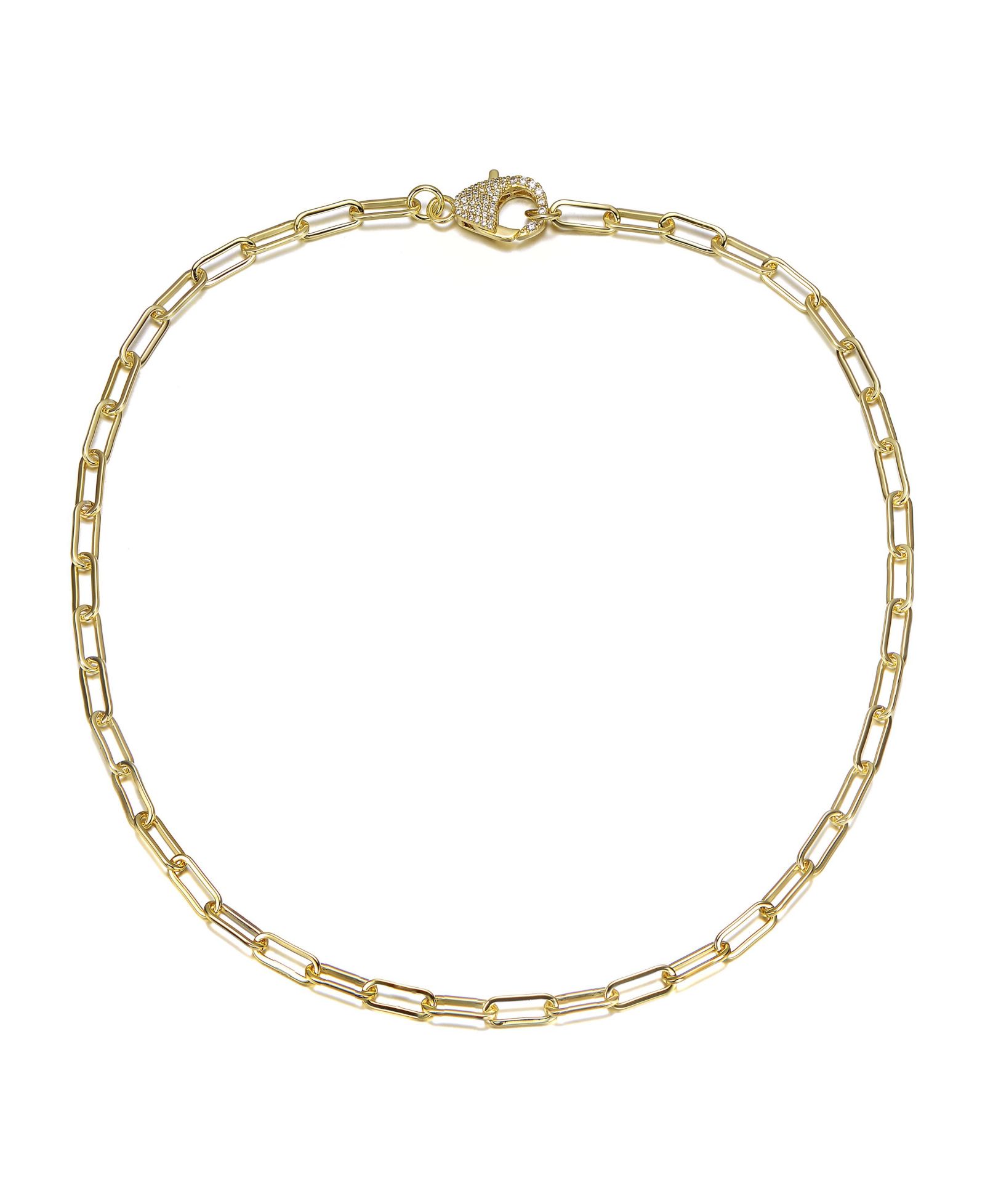 Золотая цепочка Rachel Glauber 14K Gold Plated CZ Pave
