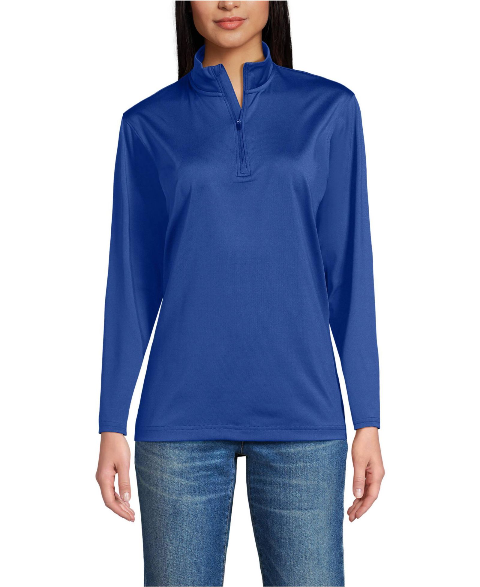 Мужской джемпер Lands' End School Uniform Unisex Rapid Dry Quarter Zip