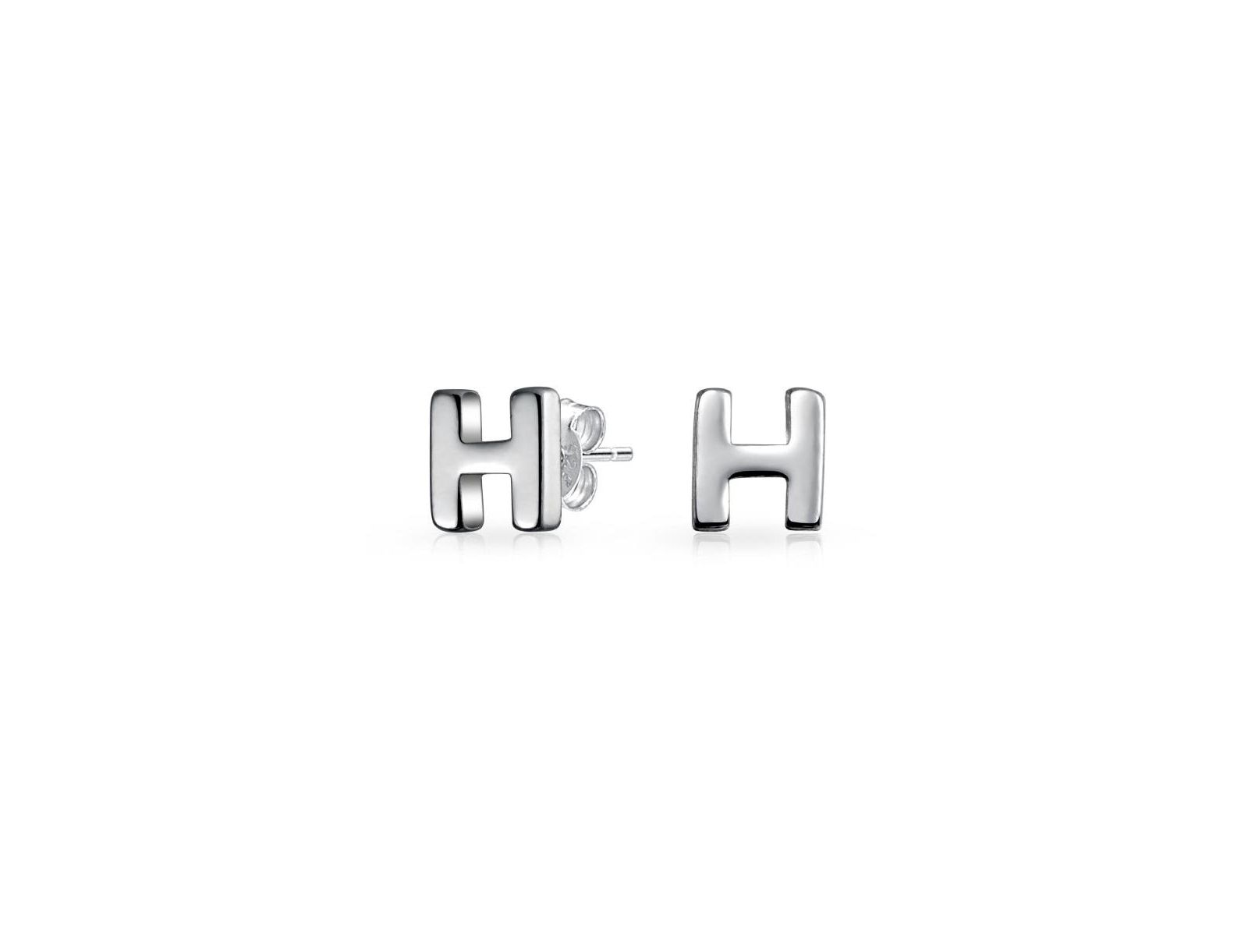 Bling Jewelry Initial Stud Earrings Sterling Silver