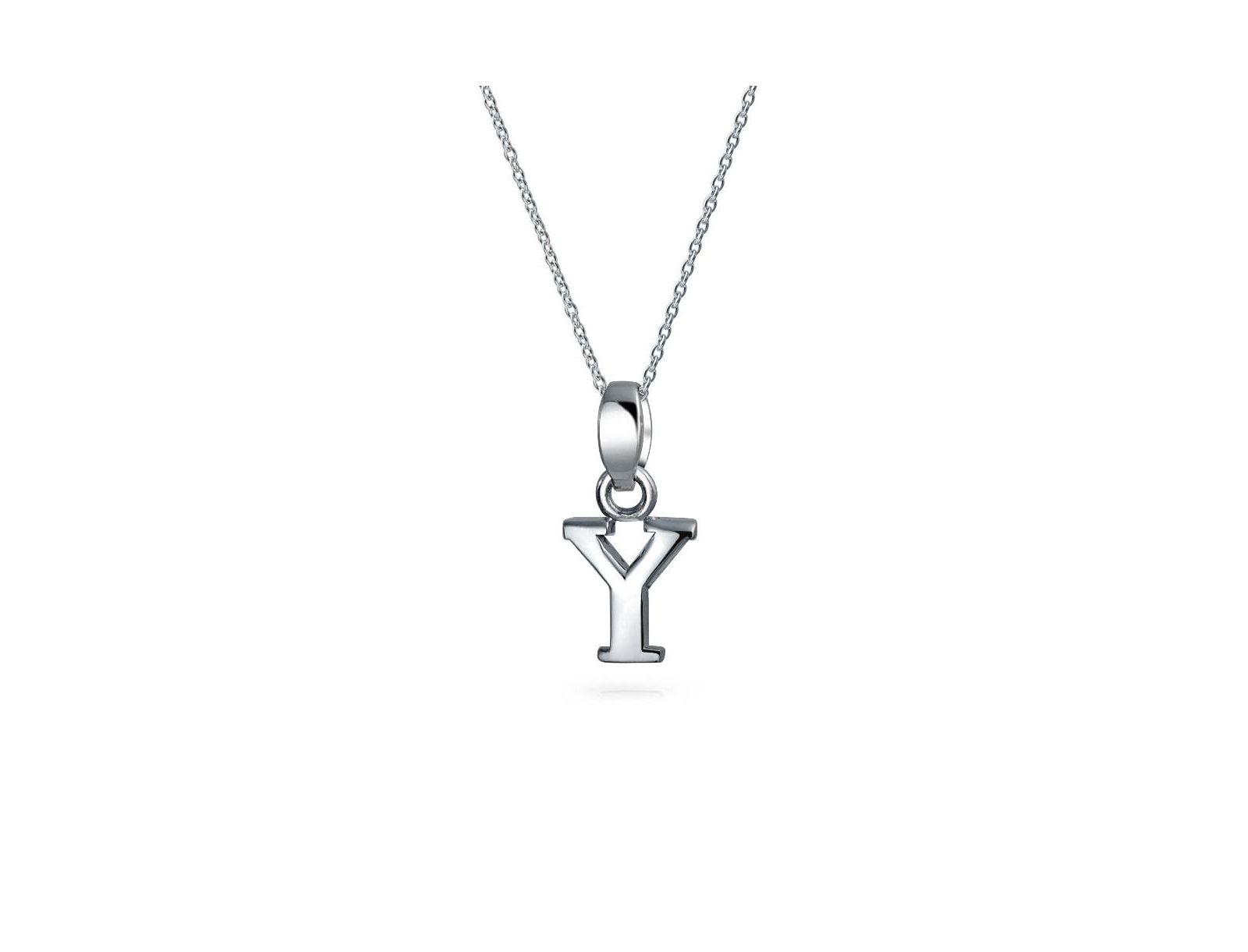 Bling Jewelry Initial F Pendant Necklace Sterling Silver