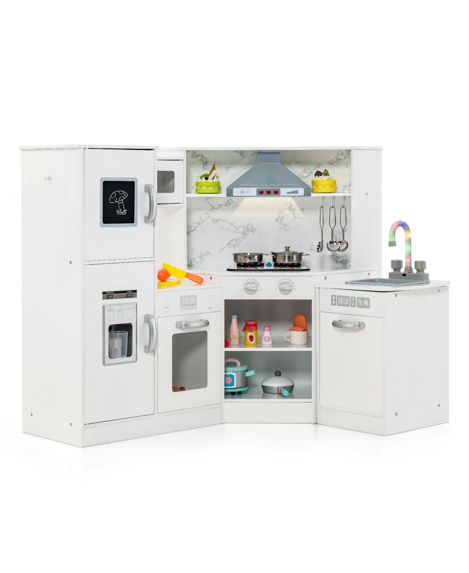 Детский игровой набор Gymax Corner Kitchen с микроволновкой