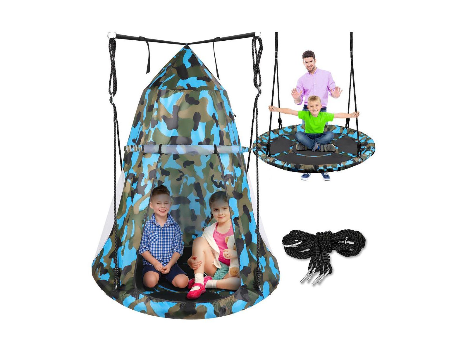 Набор для детских игр SereneLife Fun Tent Rope Swing Kit - Camo