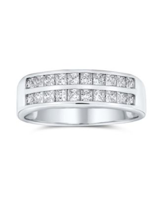 Женское обручальное кольцо Bling Jewelry с двумя рядами кубического циркона, серебро 925 пробы