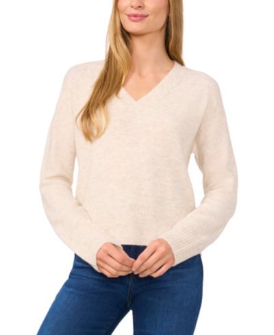 CeCe Women's джемпер с V-образным вырезом и длинным рукавом