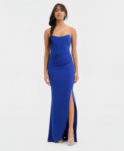 Emerald Sundae Juniors' Strapless Sweetheart-Neck Corset Gown
