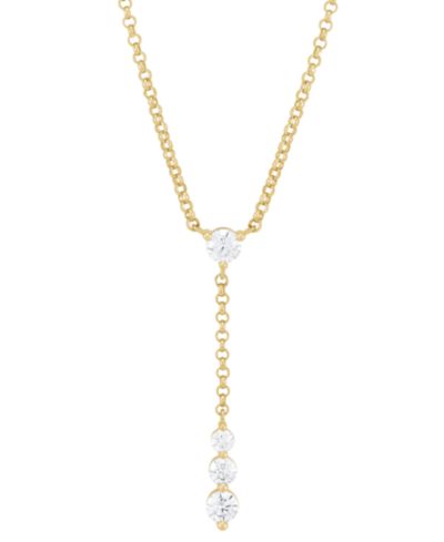 Колье-лариат Forever Grown Diamonds с лабораторными бриллиантами 17" (1/2 ct. t.w.) из стерлингового серебра с напылением 14k Gold