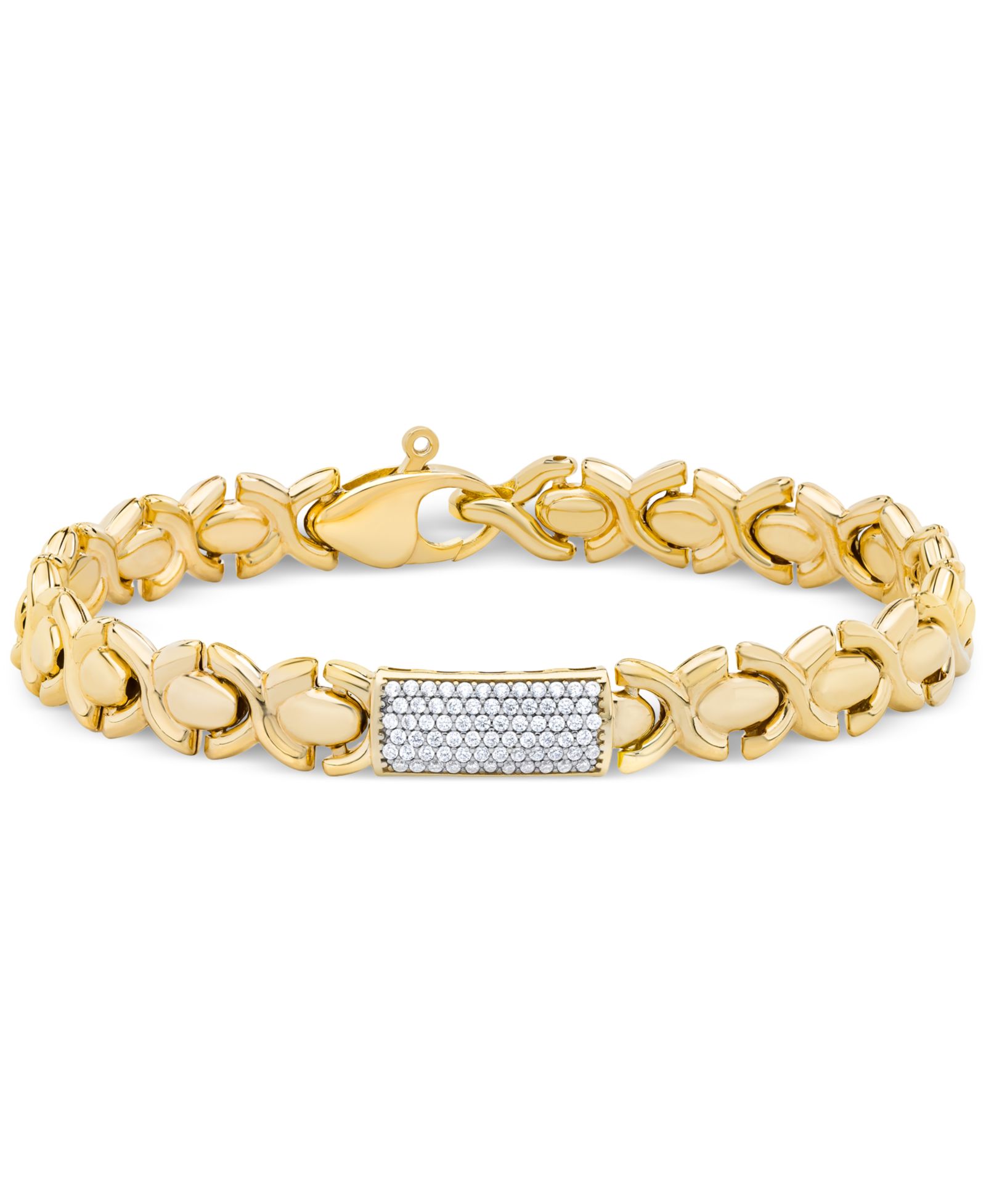 Macy's Браслет Stampato XO с Diamond Pavé из позолоченного стерлингового серебра