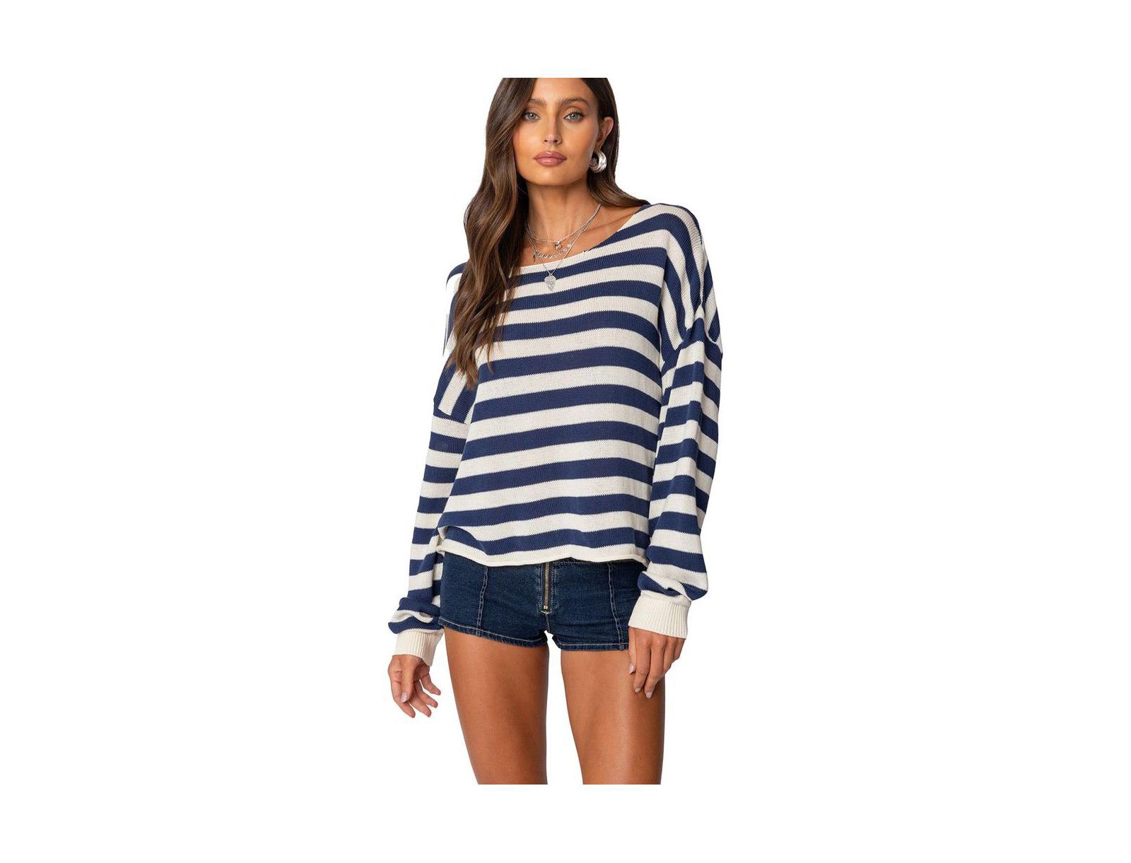 Edikted Women's Anney Oversized Striped Sweater