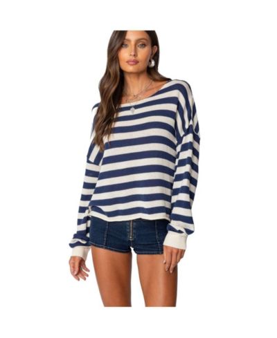 Edikted Women's Anney Oversized Striped Sweater