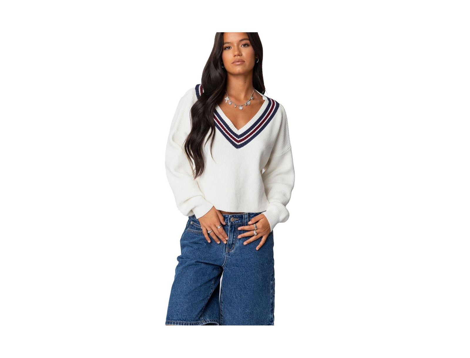 Edikted Women's Lauryl V Neck Sweater