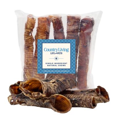 Country Living 12-Inch Beef Trachea Dog Treats - 100% Natural (5-Pack)