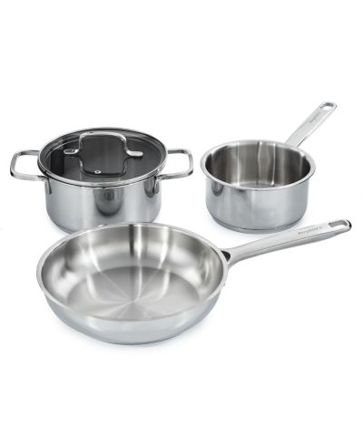 BergHOFF DiNA Helix 5pc 18/10 Stainless Steel Cookware Set, Glass Lids