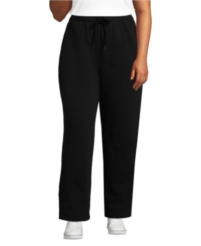 Lands' End Plus Size Serious Sweats High Rise Relaxed Straight Leg Pants - Set Bottom