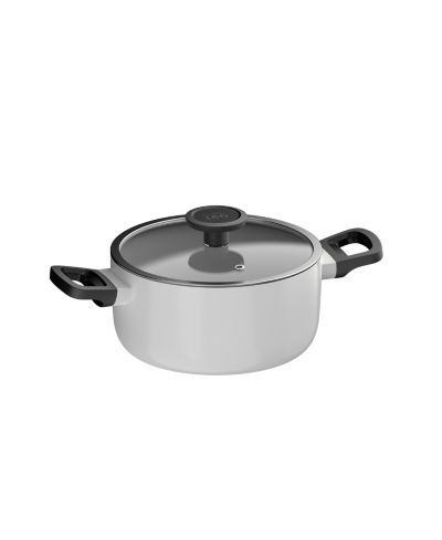BergHOFF Leo Glints Nonstick Aluminum Stockpot 8", 3qt. With Glass Lid