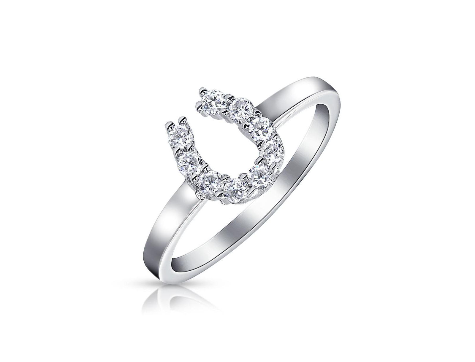 Bling Jewelry Cubic Zirconia Ribbon Bow Ring, Sterling Silver