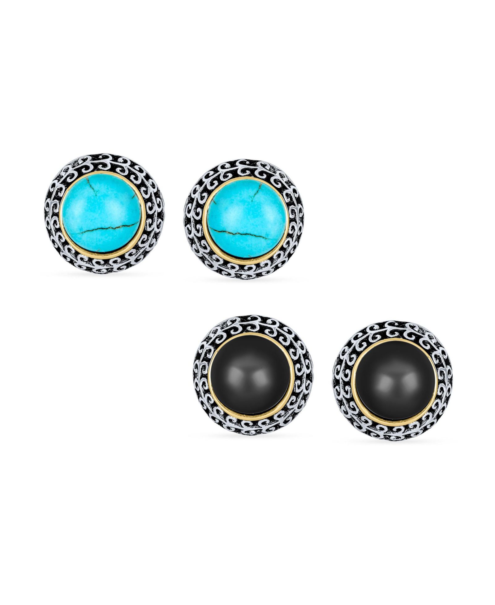 Серьги-клипсы Bling Jewelry с бирюзой