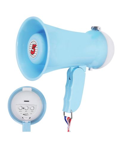 Мегафон 5 Core Bullhorn Speaker 15W Mini Battery Power w Siren 400 Yard Range - SKY BLUE