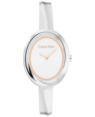 Женские часы Calvin Klein Twisted Bezel Silver Stainless Steel, 24mm