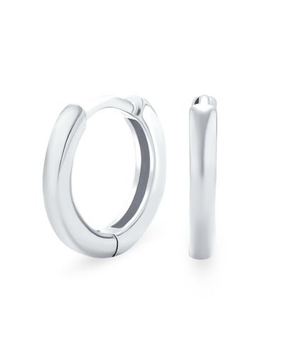 Bling Jewelry Basic Thin Hoop Huggie Earrings for Men Rose Gold Plated