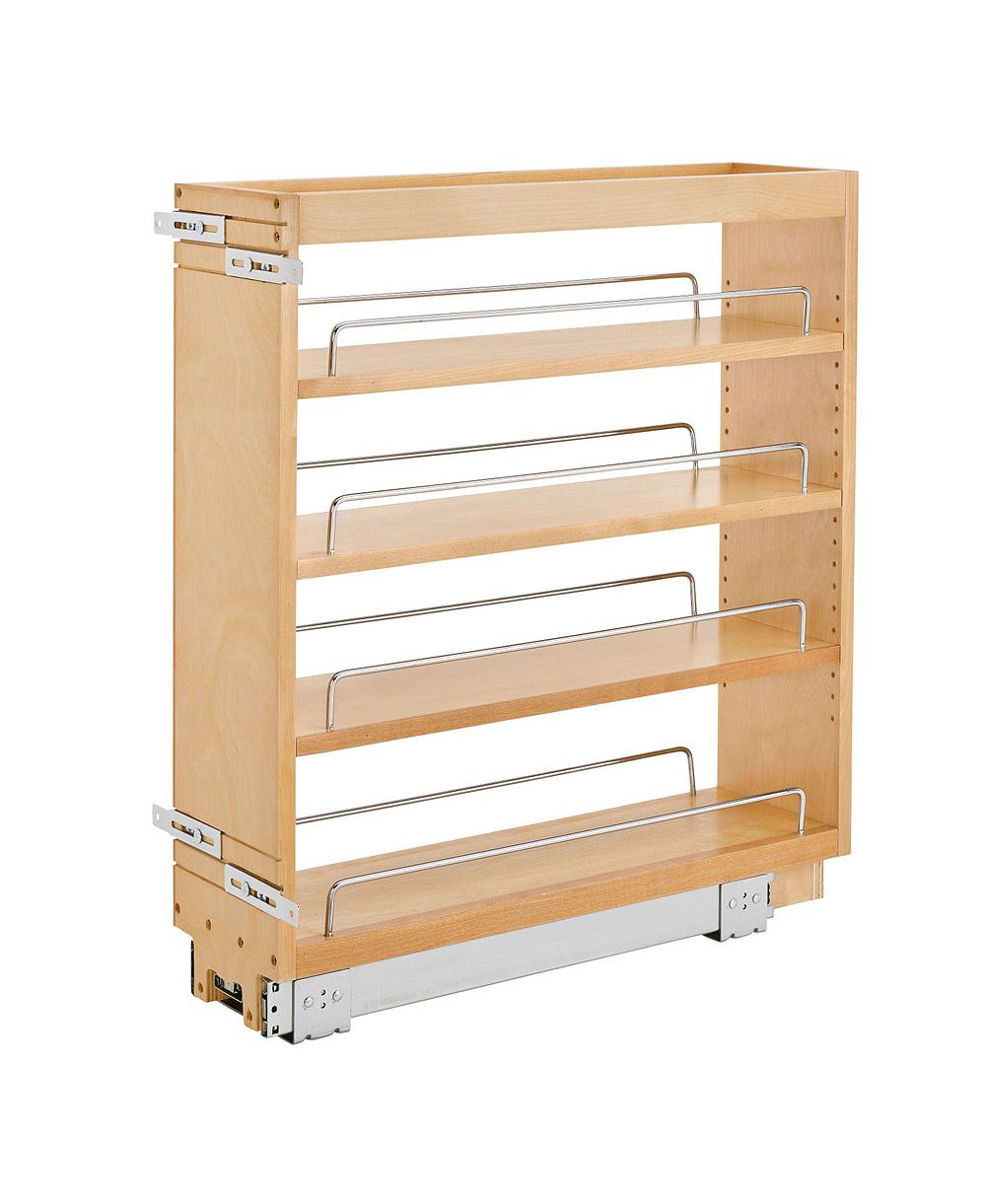 Rev-A-Shelf 6" Pullout Kitchen Cabinet Organizer Pantry Spice Rack, 448-BC-6C