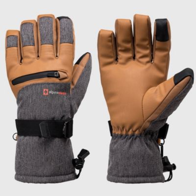 Мужские зимние перчатки Alpine Swiss Waterproof Snow Gloves Zipper Pockets