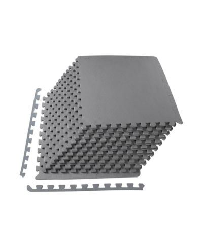 BalanceFrom Fitness 48 Sq Ft Interlocking EVA Foam Exercise Mat Tiles, Gray